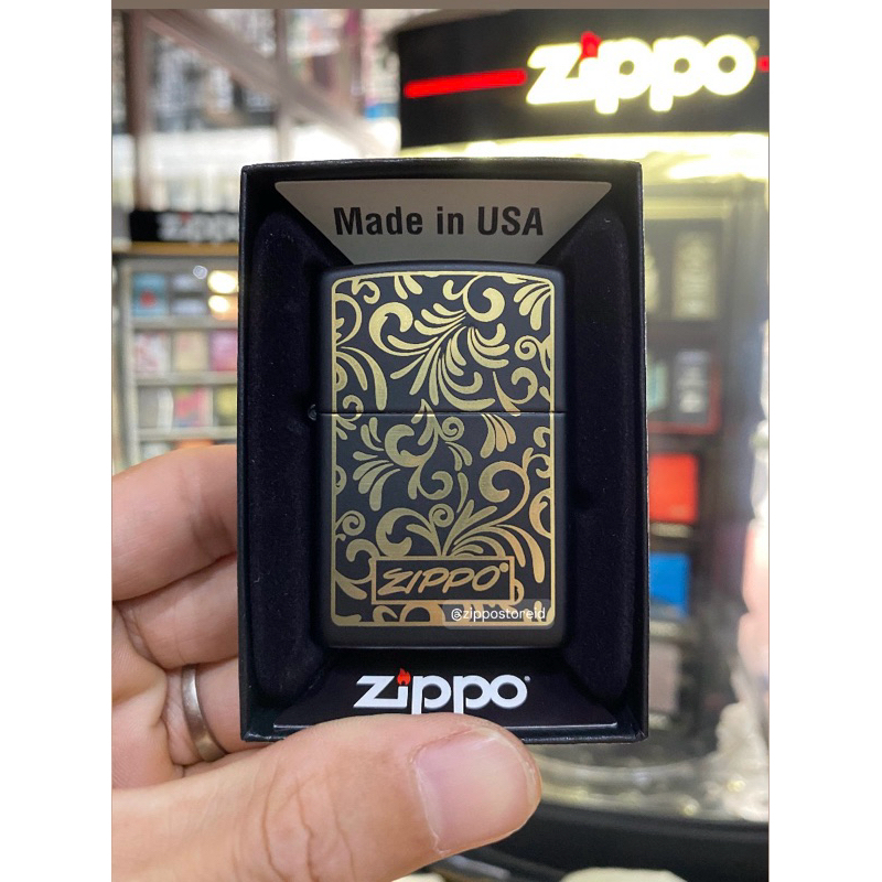 Zippo 48152 Golden Floral Design ~ Original 100% Made In USA