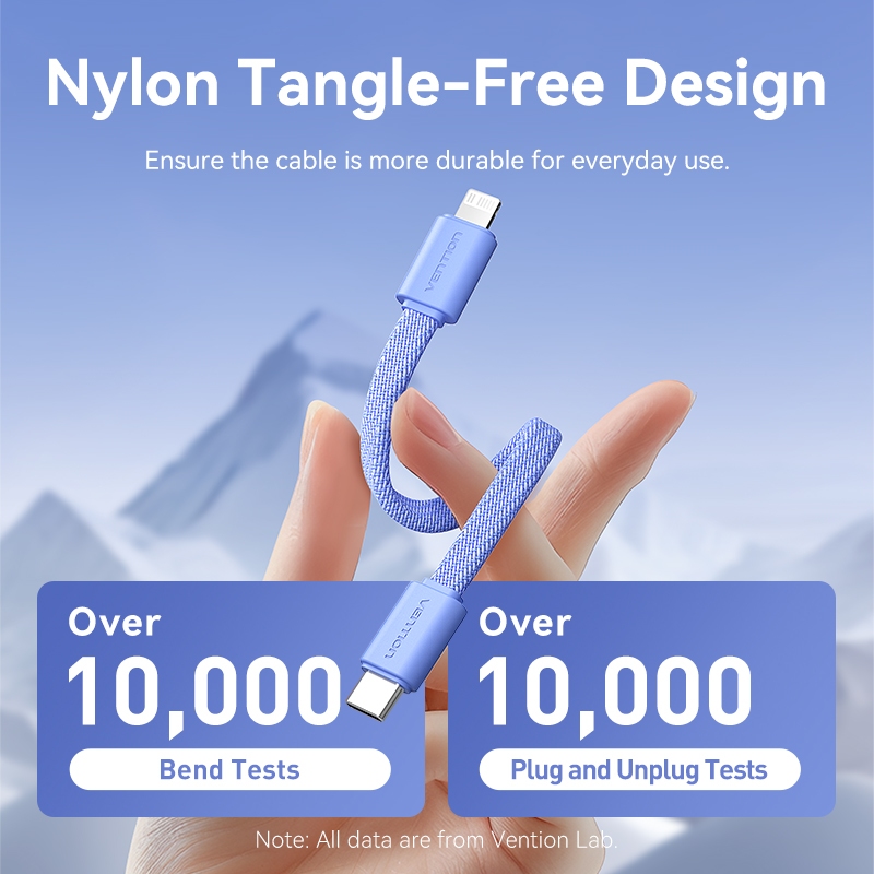 Vention Cable Power Bank Type C To Lightning Iphone Kabel Pendek Powerbank Fast Charging