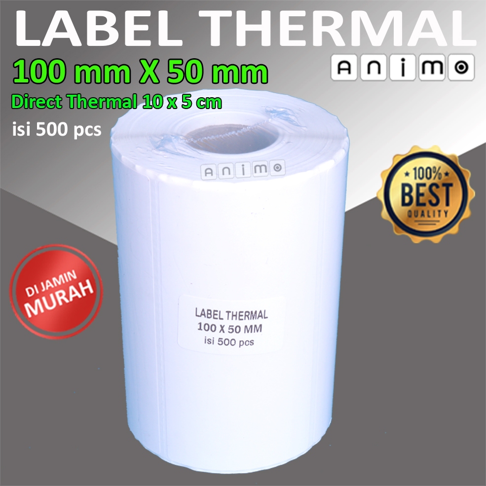 

RB LABEL THERMAL 100 X 50 isi 500 PCS - BARCODE Thermal 100X50 MM - Direct Thermal 100 X 50 mm -