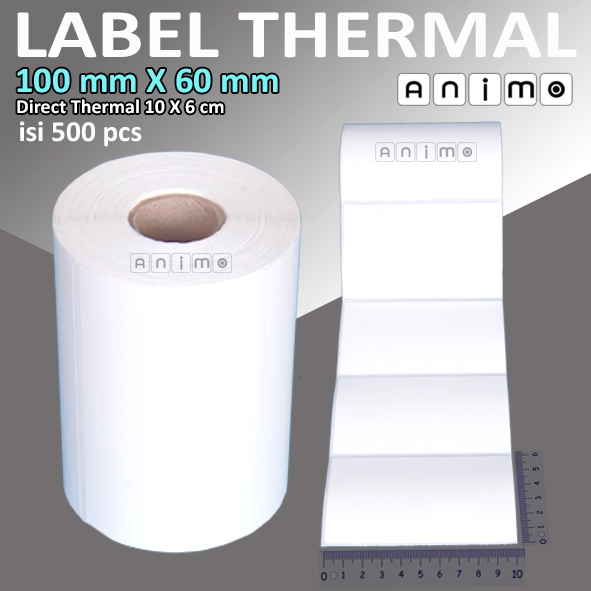 

LABEL THERMAL 100 X 60 isi 500 PCS - BARCODE Thermal 100X60 MM - Direct Thermal 100 X 60 mm - Stiker Thermal 10 x 6 cm isi 500 PCS
