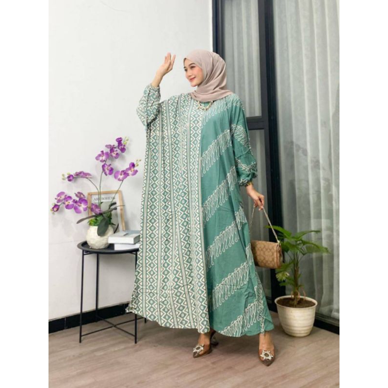 Kaftan Mariska rayon premium jumbo terbaru homedress rayon batik terlaris