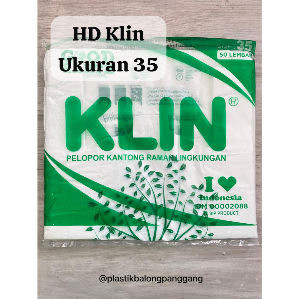 KANTONG KRESEK PUTIH KLIN UK 35X60/KANTONG PLASTIK GO GREEN UK 35/KANTONG PLASTIK RAMAH LINGKUNGAN U