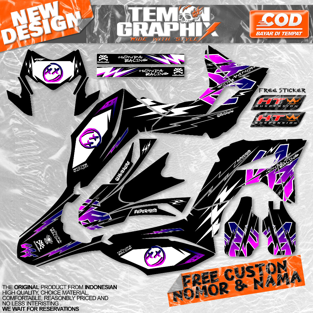 Decal Honda Crf 150 L Supermoto Surex Stiker Crf Hologram Premium Super Glossy Oneonenine Ksr Fyp