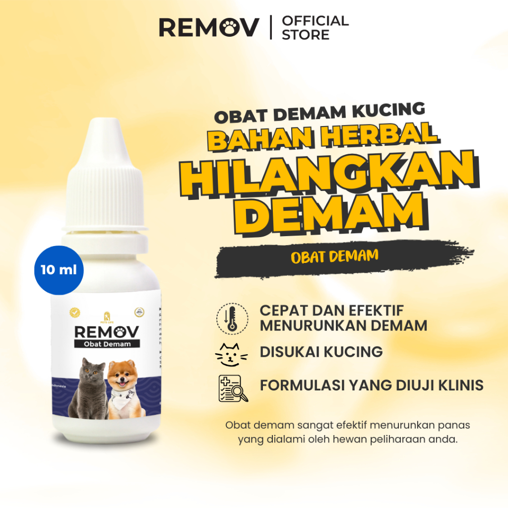 REMOV obat kucing demam 10ml obat demam kucing