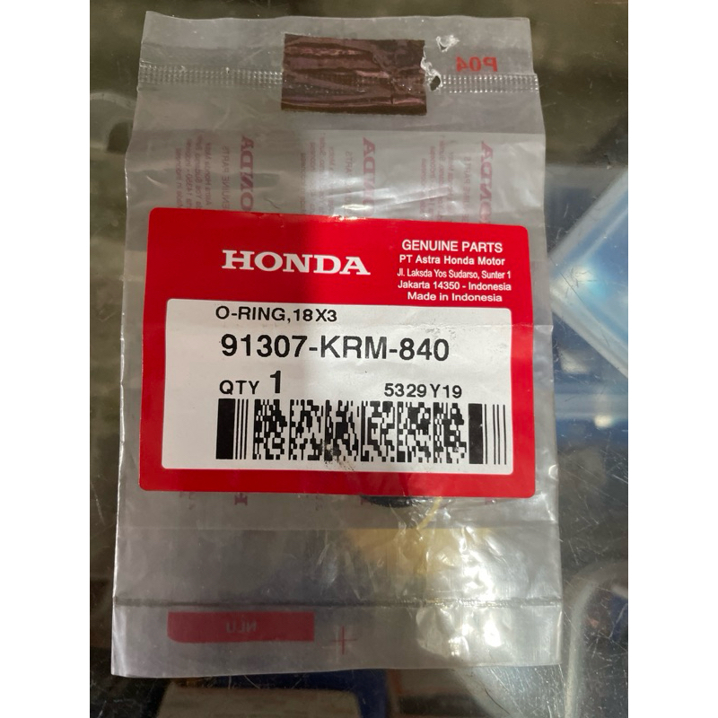91307-KRM-840 Oring 18x3 Tutup Oli Mesin Atas Honda Bebek Matic Sport AHM