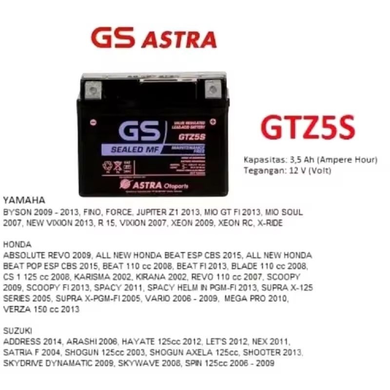 AKI GS ASTRA GTZ5 AKI GS ASTRA ORIGINAL AKI KERING