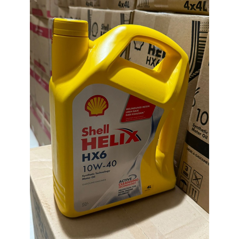 OLi Shell HX6 4Liter sae 10W-40 jamin oli asli/ori dari pabrik bukan sulingan untuk mesin mobil bens