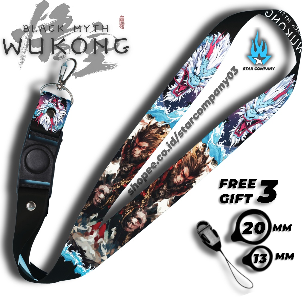 

LANYARD black myth wukong GANTUNGAN HANDPHONE & UNTUK ID CARD