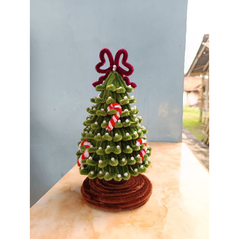 Pohon Natal Hias Kawat Bulu