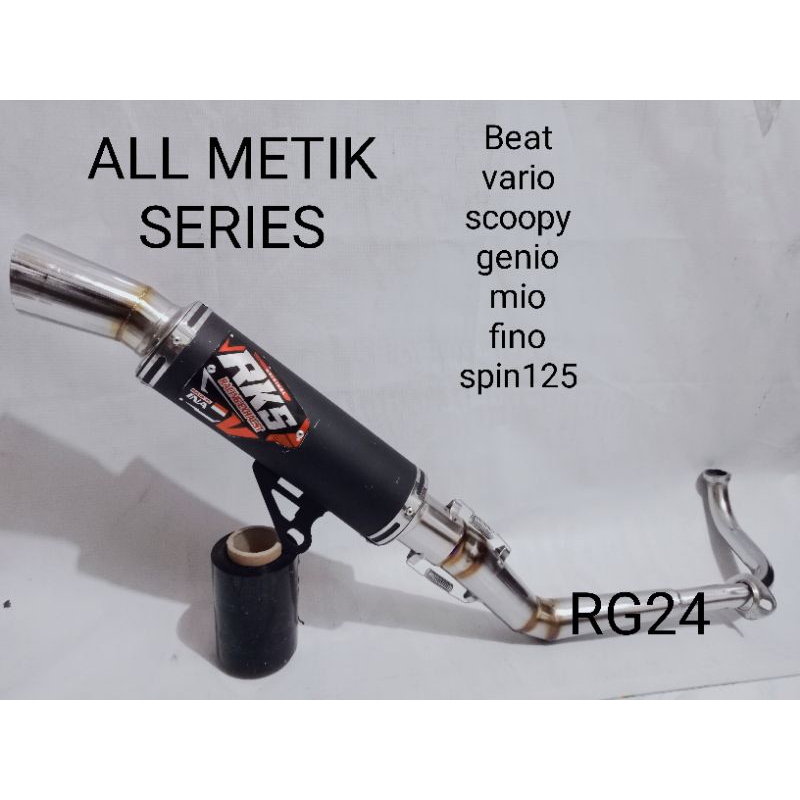 Knalpot samlong leher atas RKS muffler untuk metik honda beat delux vario scoopy genio suzuki spin12