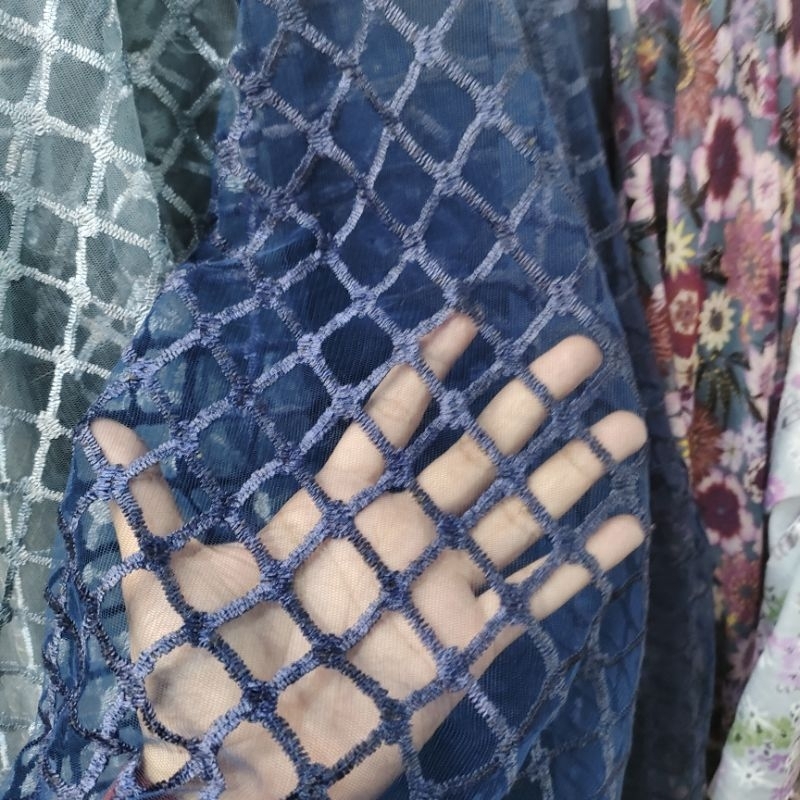 kain organza border - kain organza bordir - bahan antik - kain pesta - kain bordir - kain organdi mo