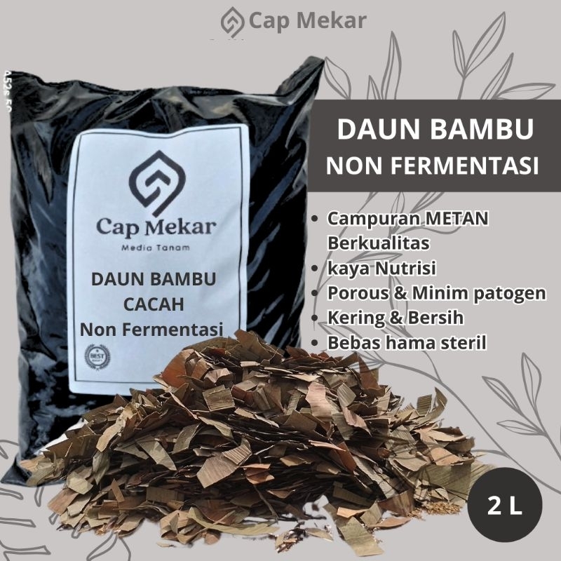 daun bambu cacah daun bambu kering media tanam kompos bambu CAPMEKAR