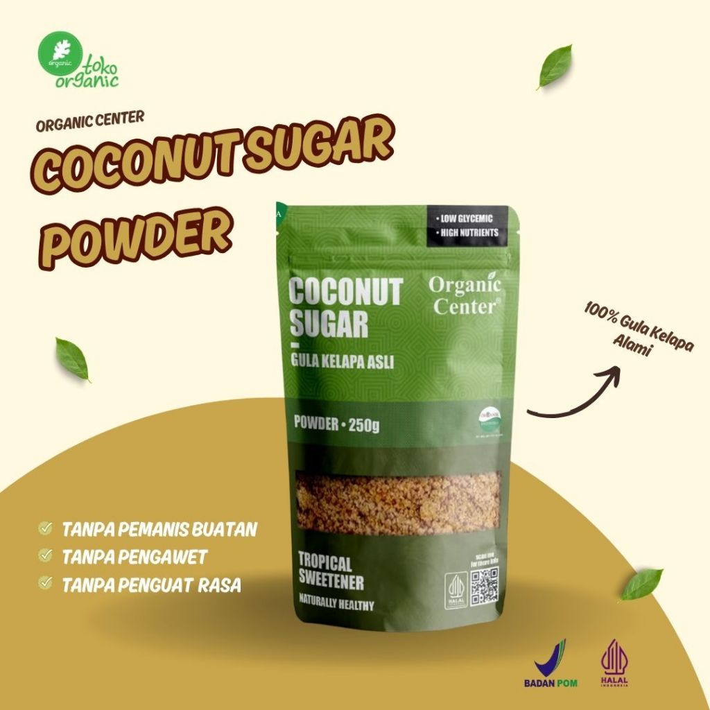 

Organic Center Coconut Sugar (250gr) Gula Kelapa Asli, Gula Kelapa Organic , Gula Kelapa Muri, Pengganti Gula Tebu, Gula Sehat, Coconut Sugar Organic