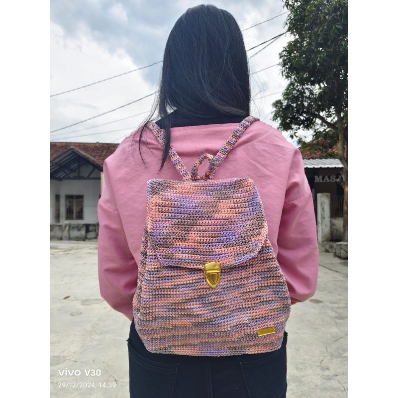 tas rajut gendong japanese style/ransel rajut/ransel terbaru/paling banyak dicari/tas sekolah/