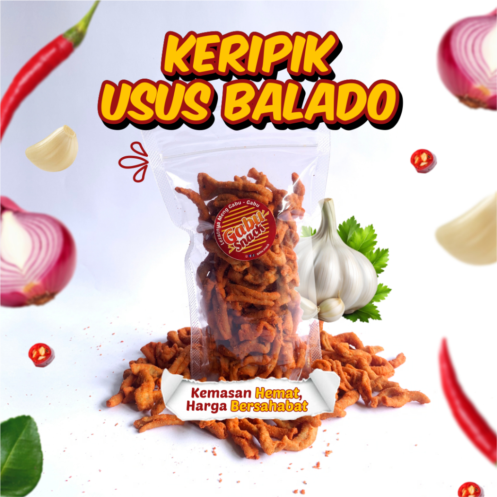 

Keripik Usus Ayam Balado 100 gr Kemasan Pouch