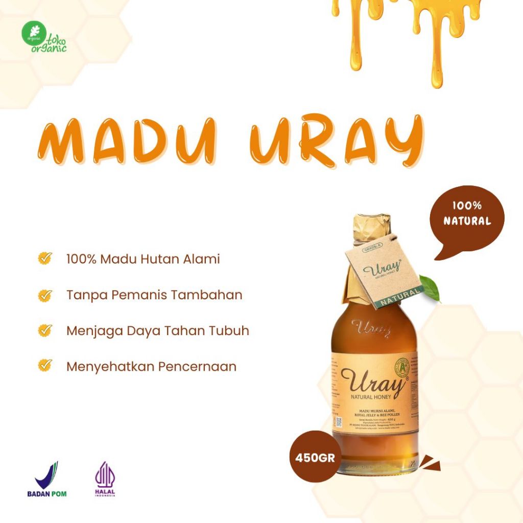 

Madu Uray (450Gr) Madu Hutan Alami, Madu Lebah, Madu Manis, Madu Uray Tanpa Pemanis, Madu untuk Kesehatan