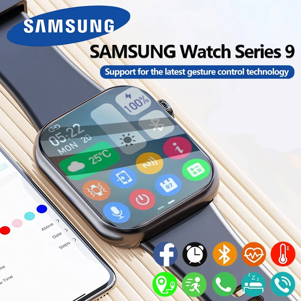ORI Samsung Smartwatch Watch 9 Jam Pintar Olahraga Bluetooth Smart Watch Pintar Wanita Tahan Air Jam