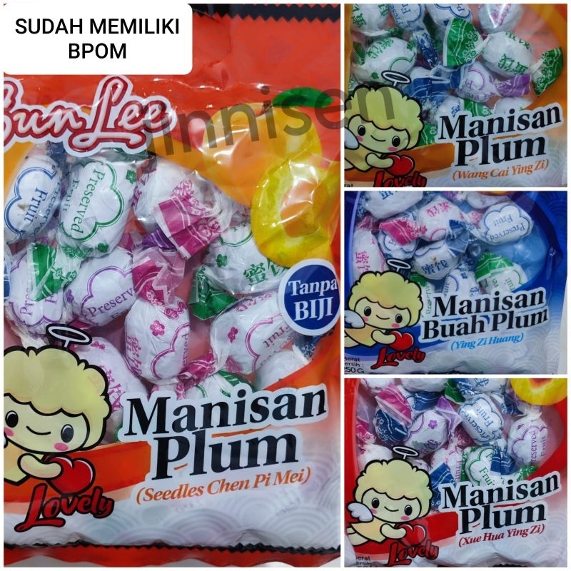 

(BPOM)Manisan Buah Plum Ka Ying Zi 250gr/Sun Lee/Manisan Plum Rasa Asam Manis Segar/Buah Kana