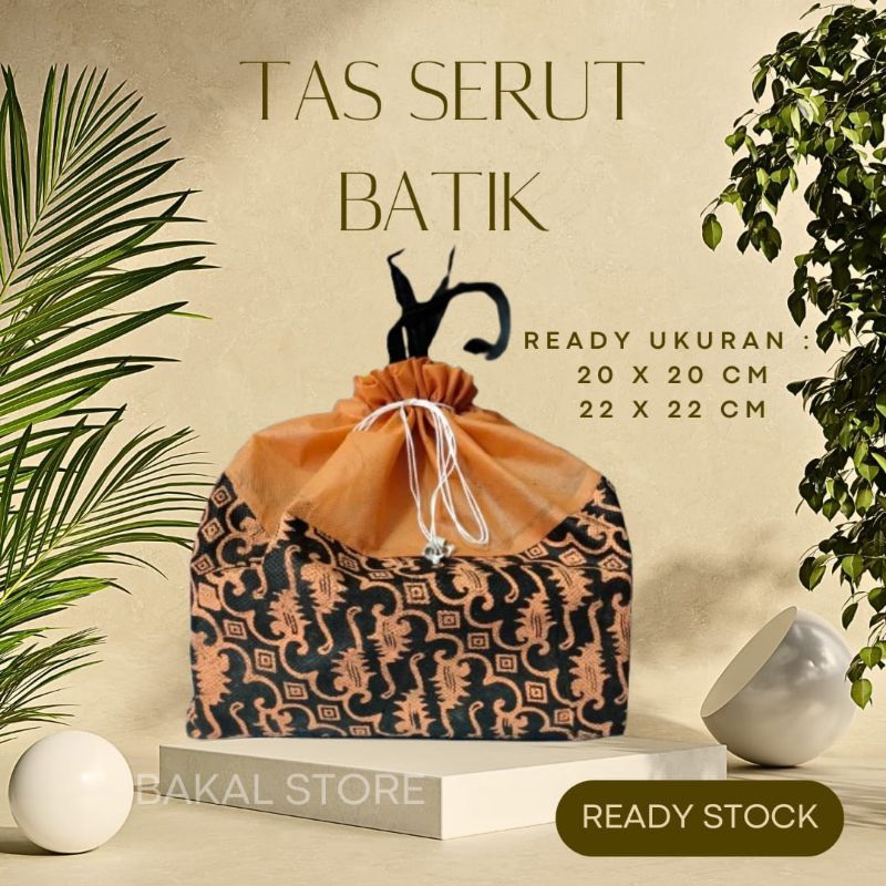 Tas Serut motif batik uk box 20x20 dan 18x18 Kotak Nasi Kotak Snack Tas Hajatan harga per buah