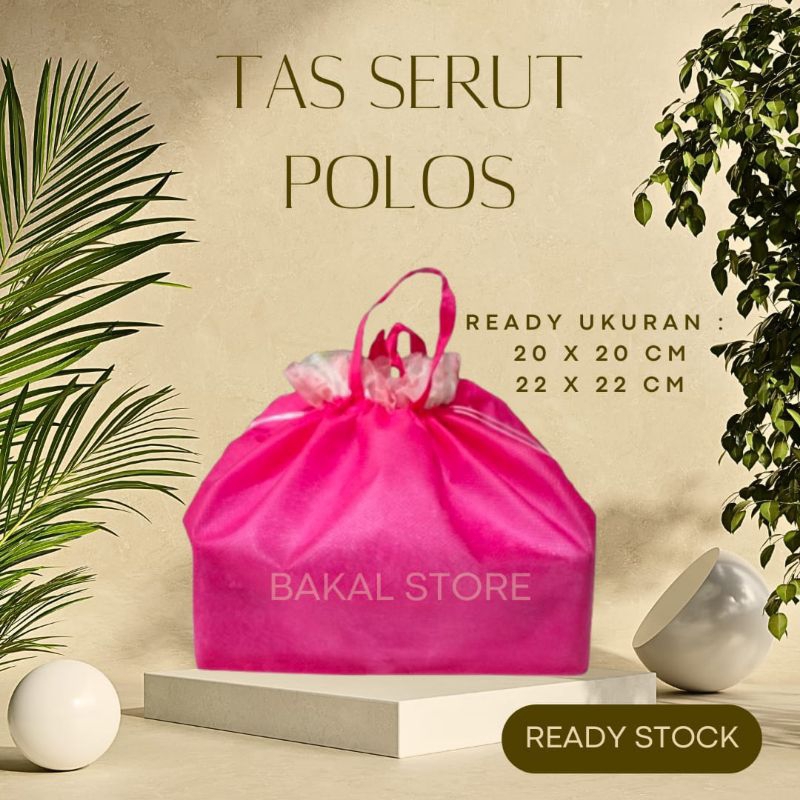 Goodie Bag Tas Serut uk box 20x20 Kotak Nasi Kotak Snack Tas Hajatan, Tas Spunbond Polos