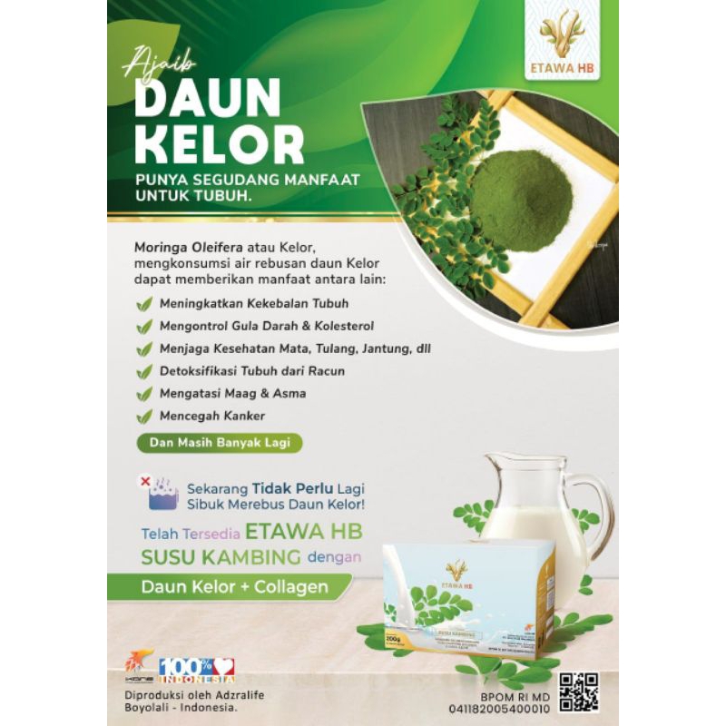 

Susu kambing Etawa Daun kelor dan collgen