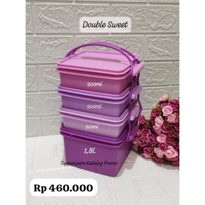 Rantang  Tupperware Promo , Carry All ,Click To Go 2 Layer , Rantang Ohana , Doble sweet Tupperware