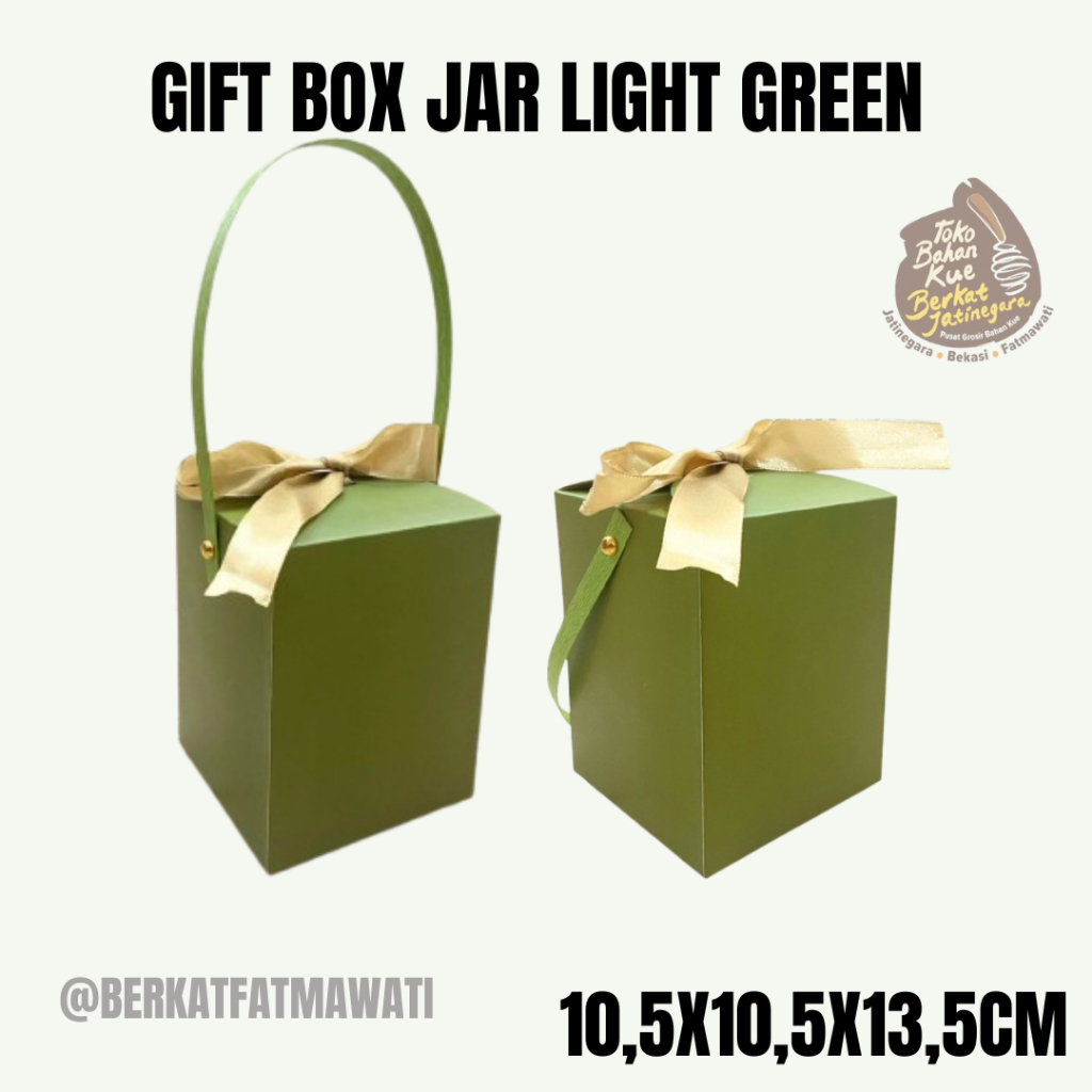 

GIFT BOX JAR LIGHT GREEN 10,5X10,5X13,5CM / BOX JAR CANTIK / BOX LEBARAN ISI 1 JAR 600 ML / PCS