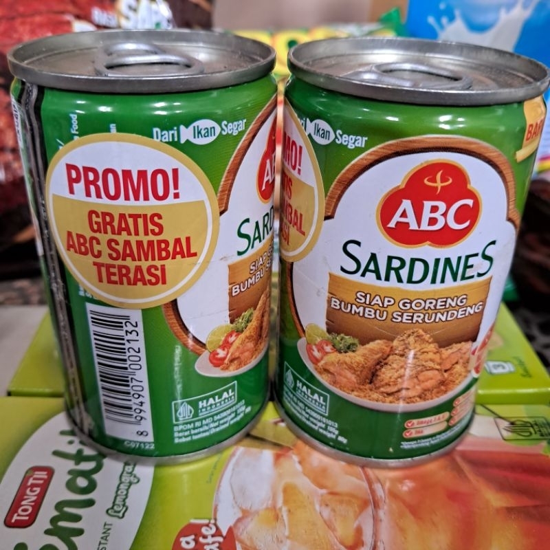 

ABC Sarden Sardines Siap Goreng Bumbu Serundeng 155gr x3pcs & 400gr