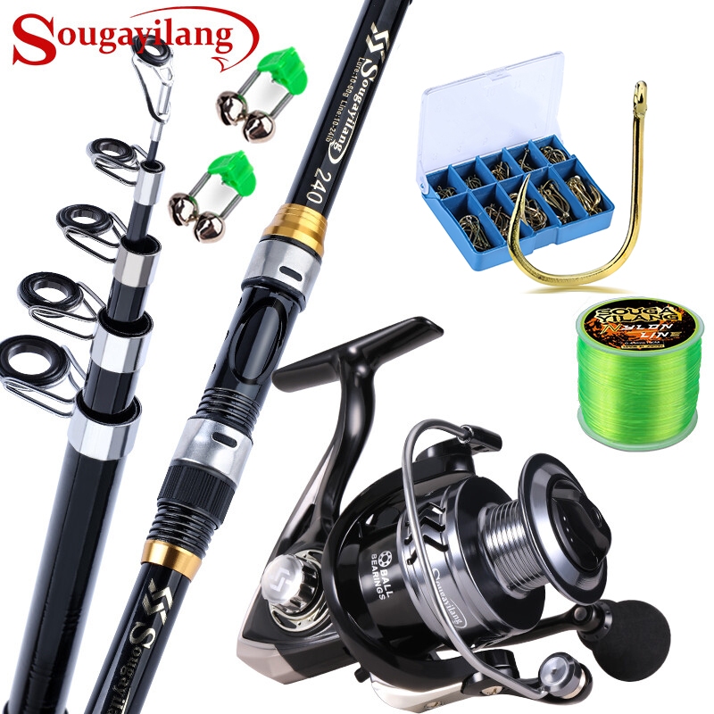 Sougayilang 180-330cm Joran Full Set Pancingan 1000-6000 Reel Pancingan Set Lengkap Joran Set