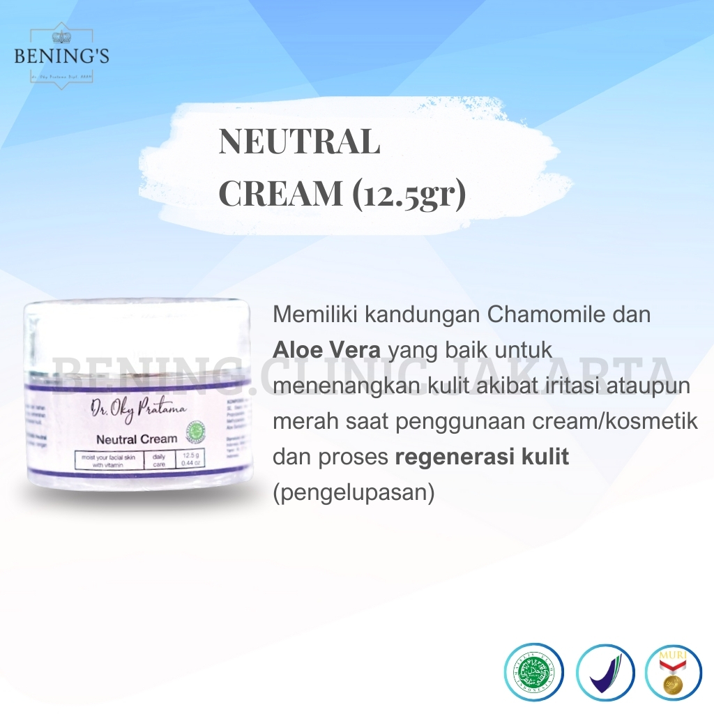 Bening's Neutral Cream | Cream Anti Iritasi dan Anti Merah by Benings Skincare Dr Oky BPOM HALAL