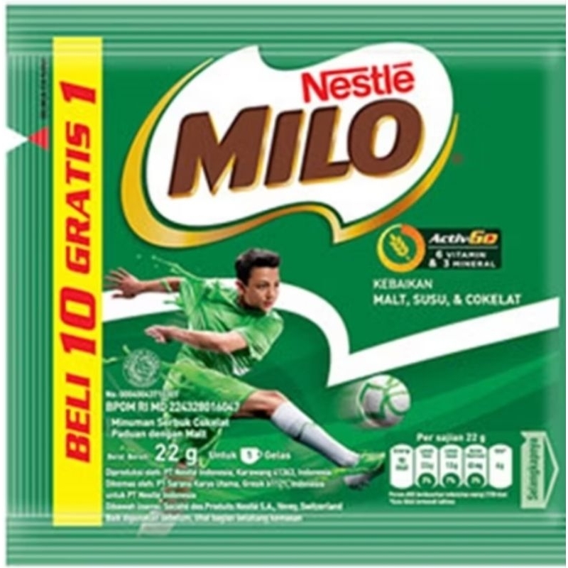 

MILO ACTIV- susu coklat renceng KEMASAN BONUS 22g-10pcs | 11pcs