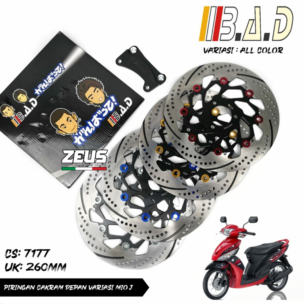Piringan Cakram Depan 260MM Plus Breket Piringan Cakram Bad Model Floting 3 Lubang Mio J MIO M3 MIO