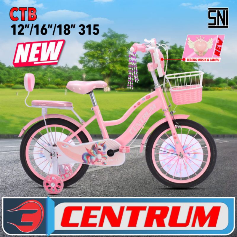 sepeda mini uk 12, 16, 18 merk centrum, tango ban pompa