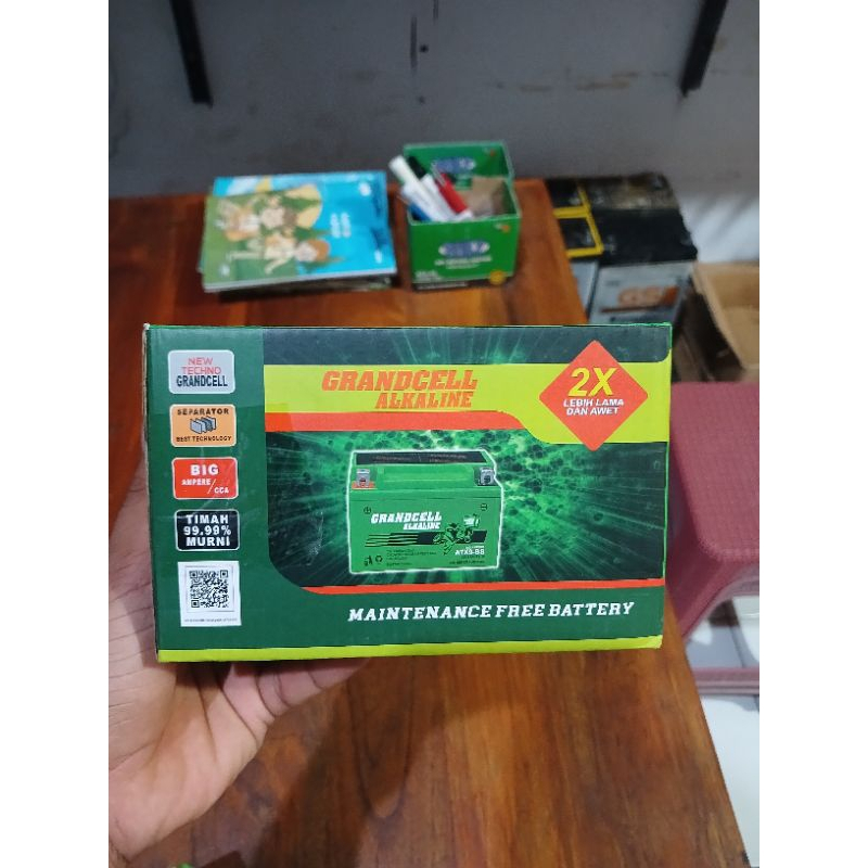 AKI ALKALINE NINJA 250 4T ORIGINALL ATX9-BS GRANDCELL MF AKI KERING 9 AMPERE
