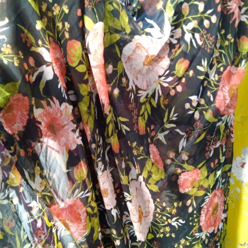 Kain sifon impor | Harga/0,5m | bahan sifon motif bunga | bahan sifon impor | kain sifon impor.... .