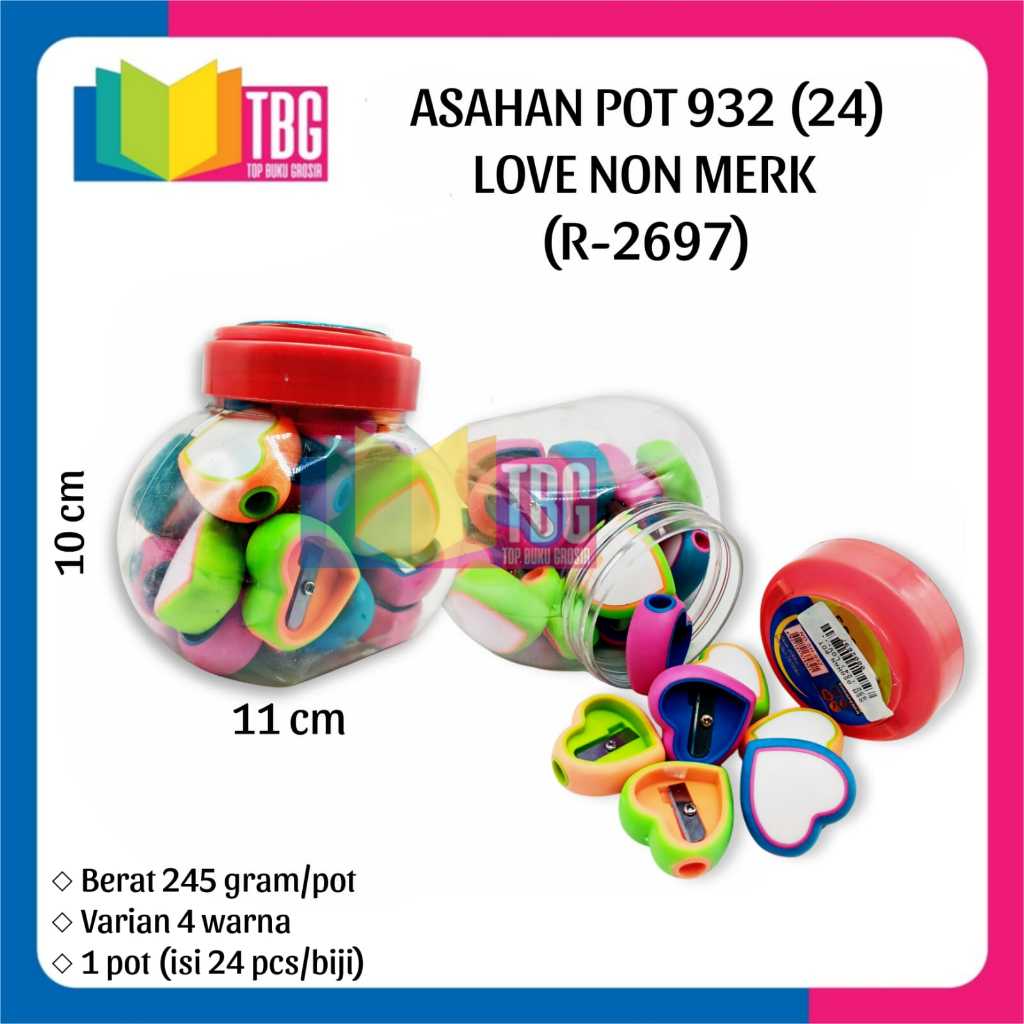 

1 POT (24 PCS) ASAHAN PENSIL KAYU / RAUTAN PENSIL / SERUTAN / OROTAN POT (24) LOVE NON MERK (R-2697)