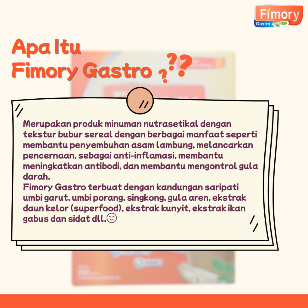 

QH Fimory Gastro - Minuman Sereal Umbi Garut Meredakan Asam Lambung, Maag - 3 Box