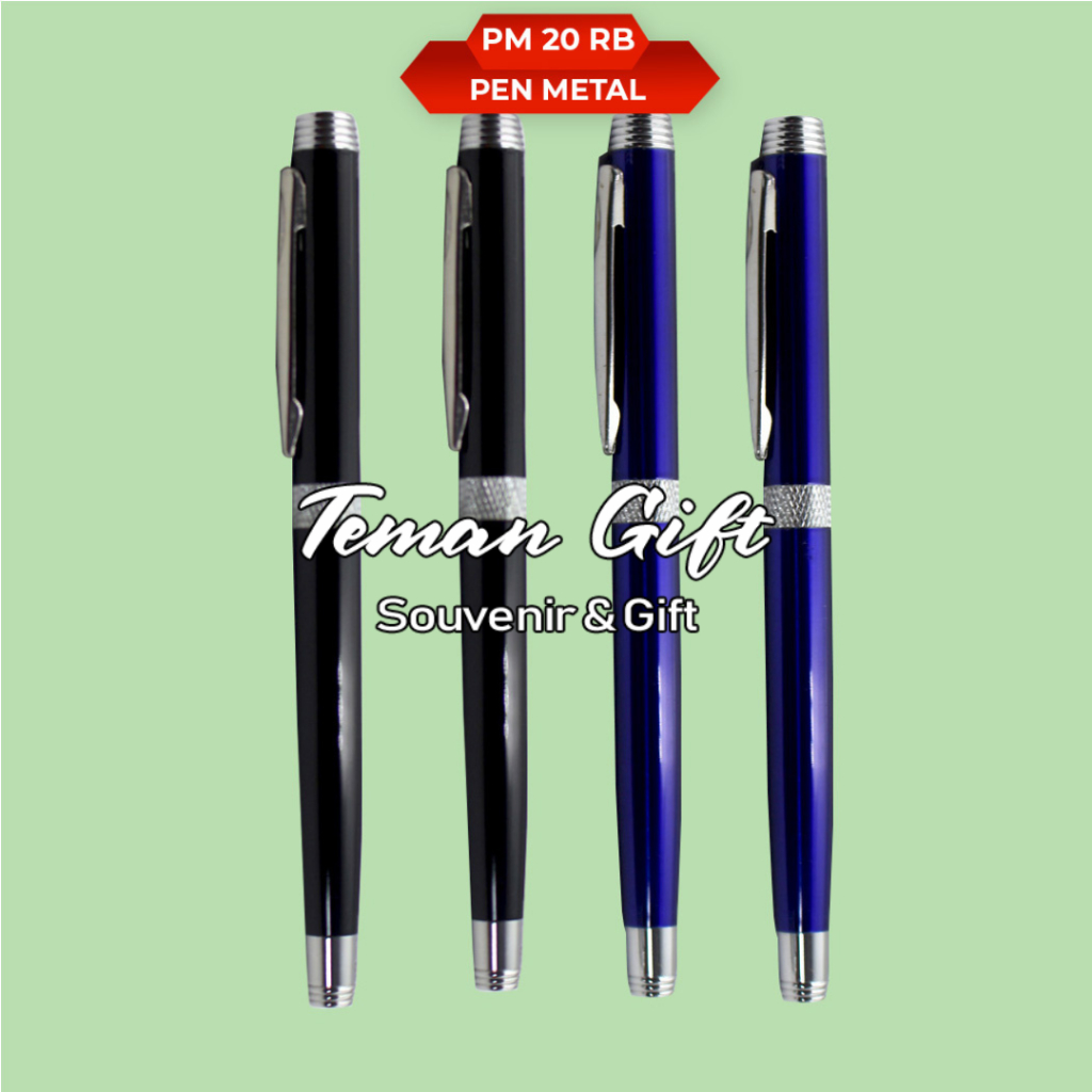 

Pen Metal Pulpen Stainless Custom Grafir Logo Nama Souvenir PM 20 RB