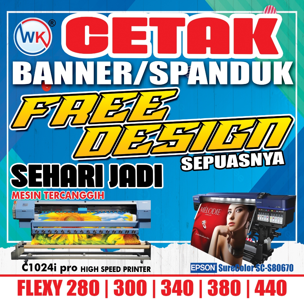 CETAK Banner Custom,  Spanduk FREE DESAIN DESIGN Laundri / bengkel / wisuda / konter pulsa / seblak 