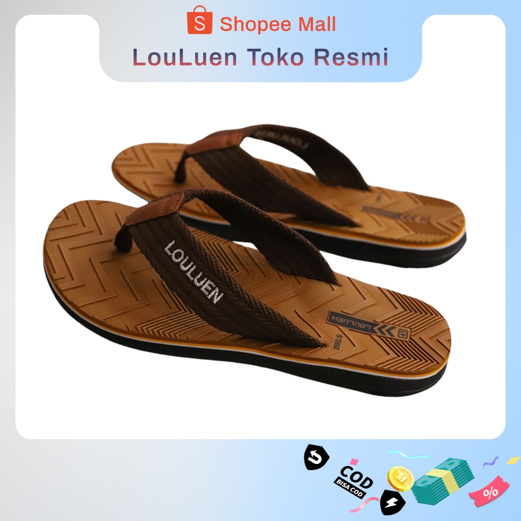 LouLuen Sandal cowok sandal cowok original 100% Sandal pria keren Sandal jepit pria Sandal pria