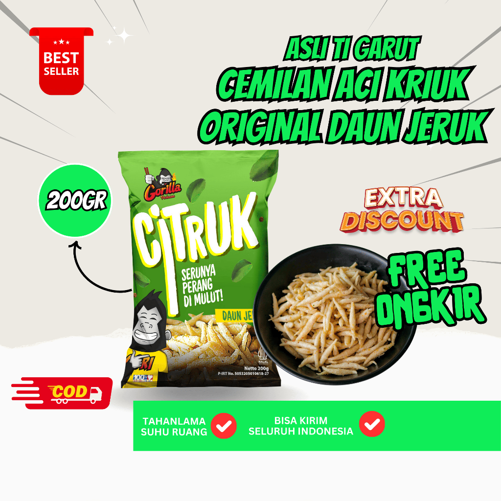 

(BISA COD) Snack Jadul Citruk Rasa Original Daun Jeruk 200g - Cemilan Asin