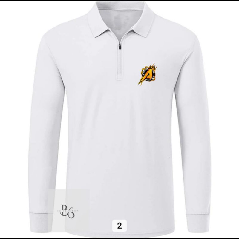 Kaos Krah lengan panjang A distro42/Kaos kerah resleting pria lengan panjang kaos resleting Kaos ker