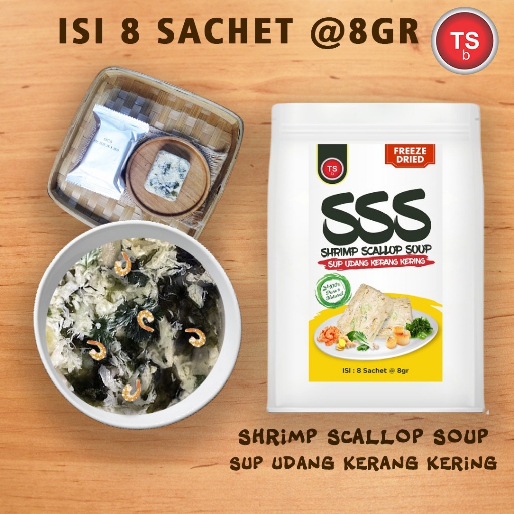 

Sup Udang Kerang/Shrimp Scallop Soup/Soup Instant/Sup Instant/Kuah Instant/Isi 8 sachet @8gr