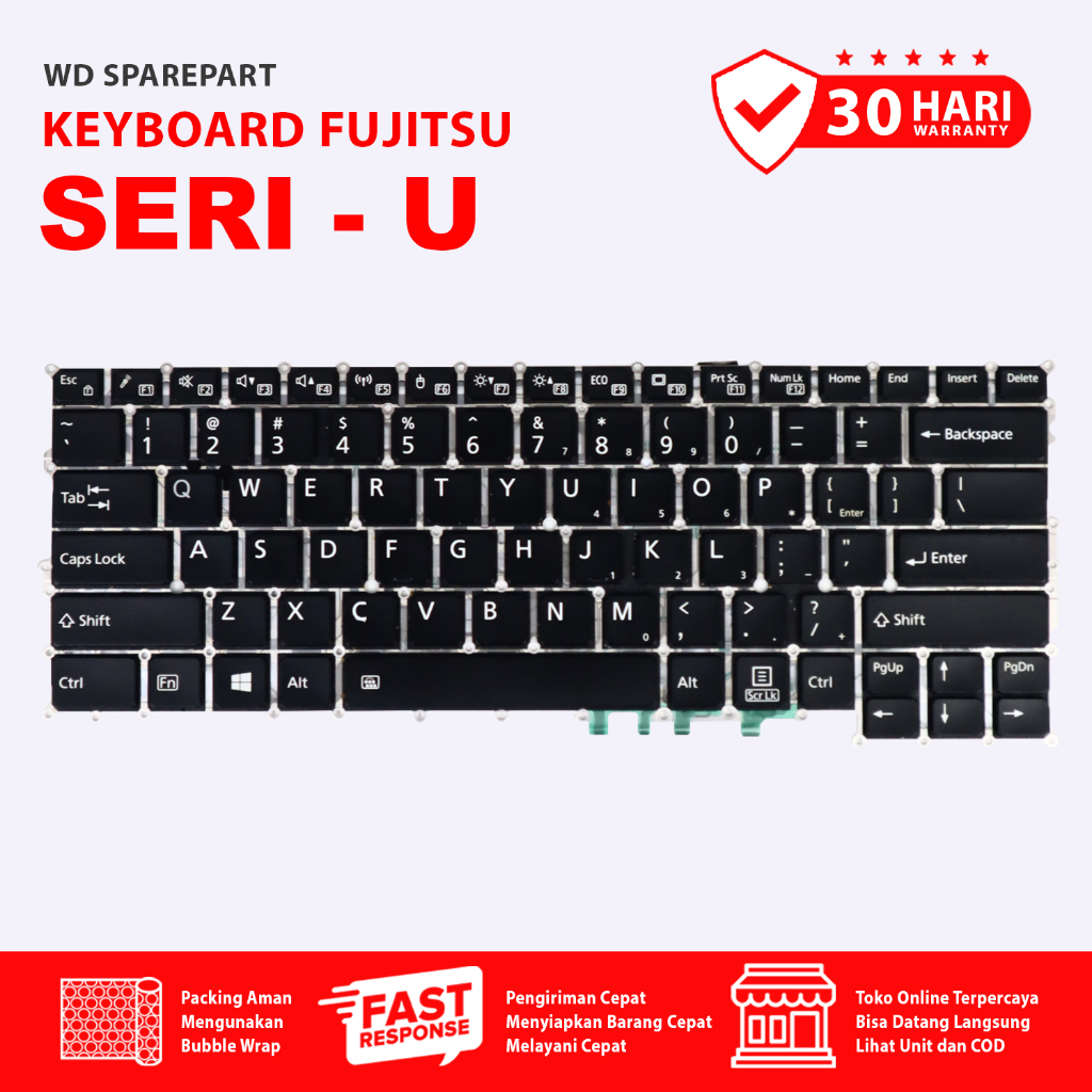 [GARANSI 1 BULAN] Keyboard Laptop Fujitsu U938 , U9319,  U9310 WD Sparepart