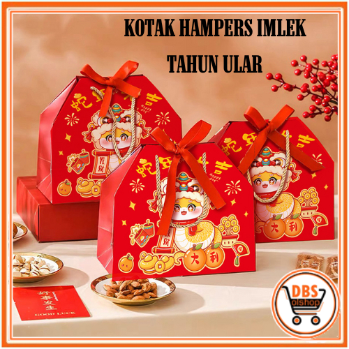 

DBS - HW204 Paperbag Imlek 2025 / Hampers Box Souvenir Imlek / Box Hampers Chinese New Year 2025 / Box Imlek 2025 Tahun Ular