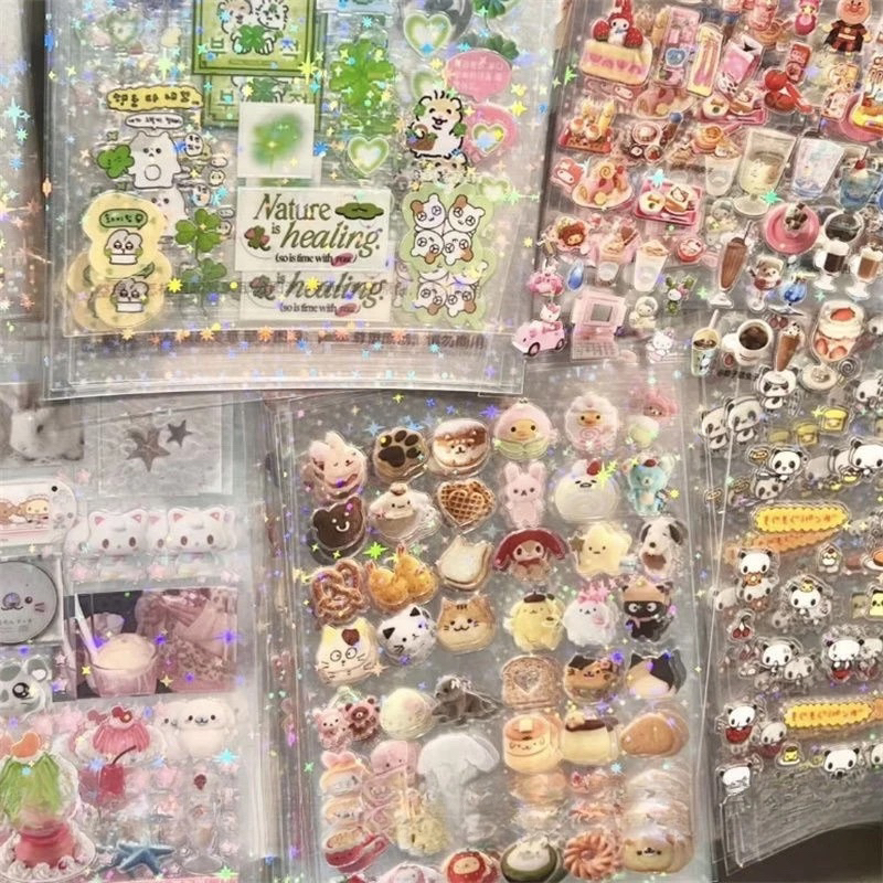 

Japanese Kawaii Random 3pcs Cartoon Glitter Sticker Decoration Y2K Sticker
