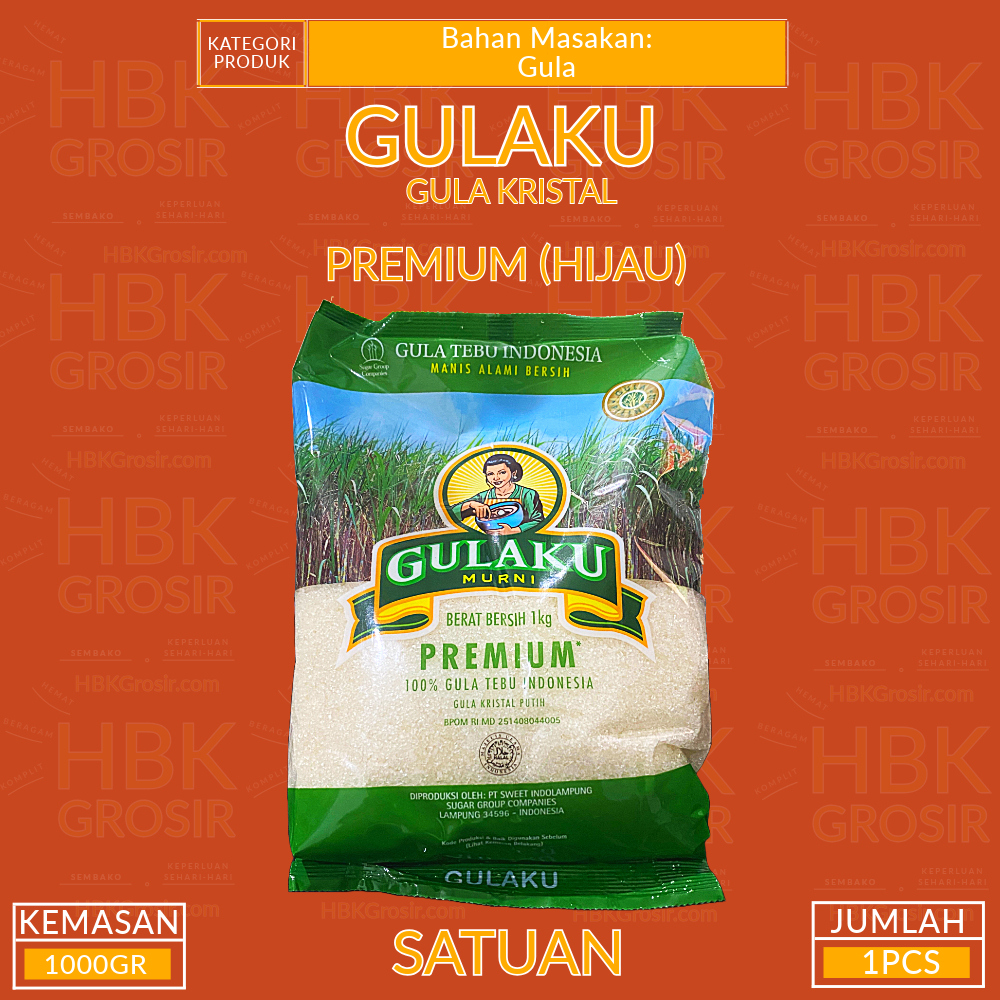 

Gulaku Premium Hijau Kemasan Sak 1KG [HBK GROSIR - Hemat Beragam Komplit]