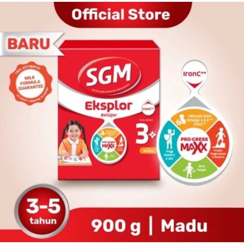 

SGM Exsplor 3+ Dengan IronC Susu Pertumbuhan Rasa MADU, Umur Anak, 3-5 Tahun, Ukuran : 900 gram