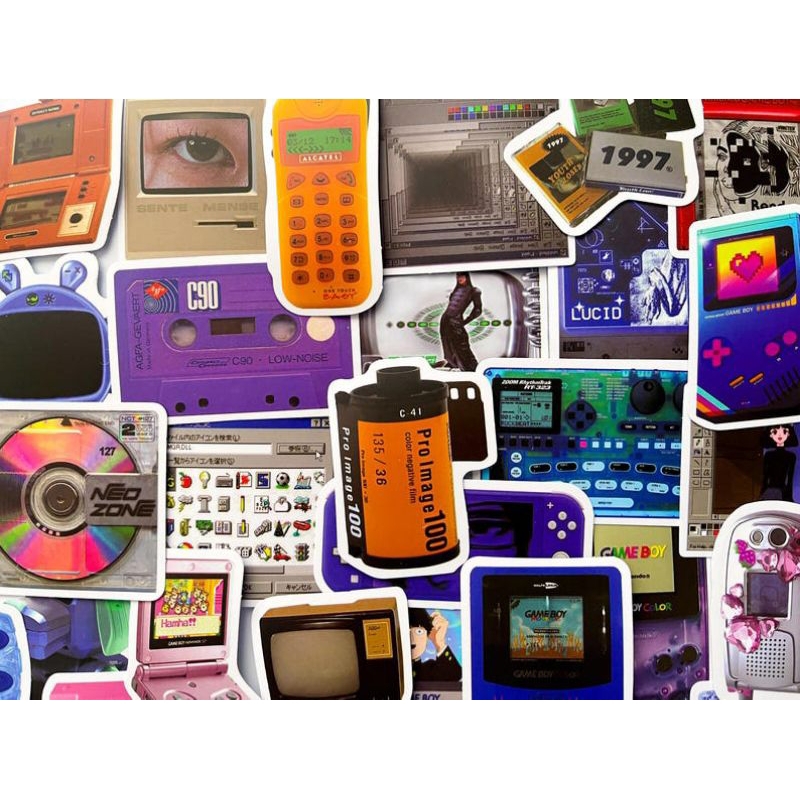 

50PCS+ RETRO 90'S STICKERS | STIKER ELECTRIC RETRO | 90'S STICKER | BISA REQUEST