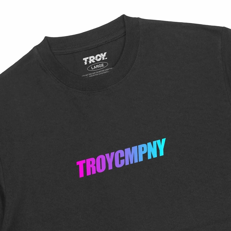 Troy Company Tshirt Black Spotlight Italic - Kaos Pria Lengan Pendek Hitam MT 2473